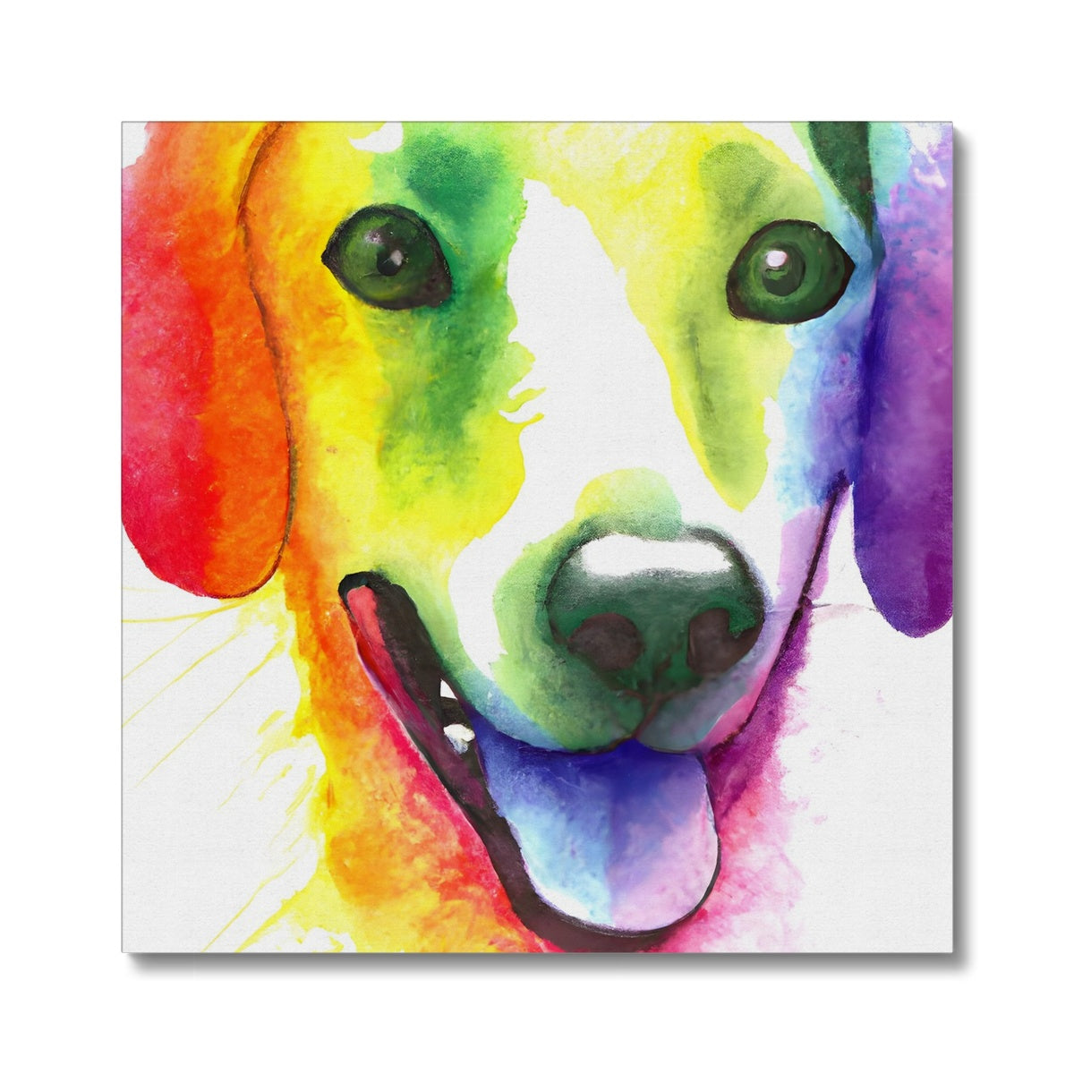 Happy Rainbow Dog Canvas Prodigi