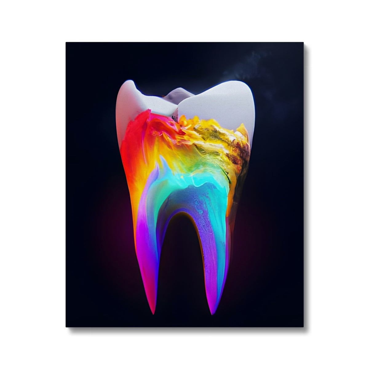 Colours filling a Tooth Canvas Prodigi