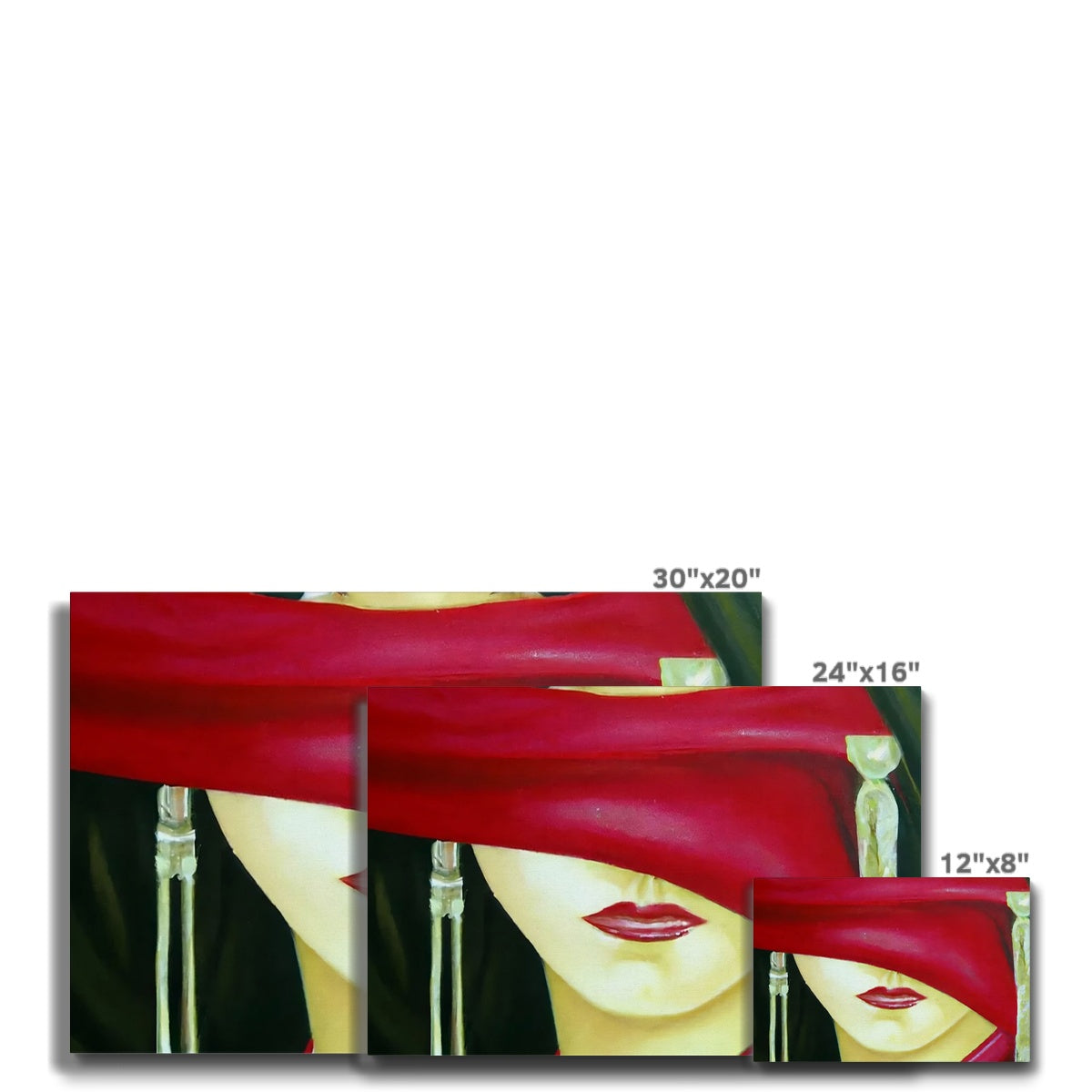 Women behind a Red Cloth Eco Canvas Prodigi