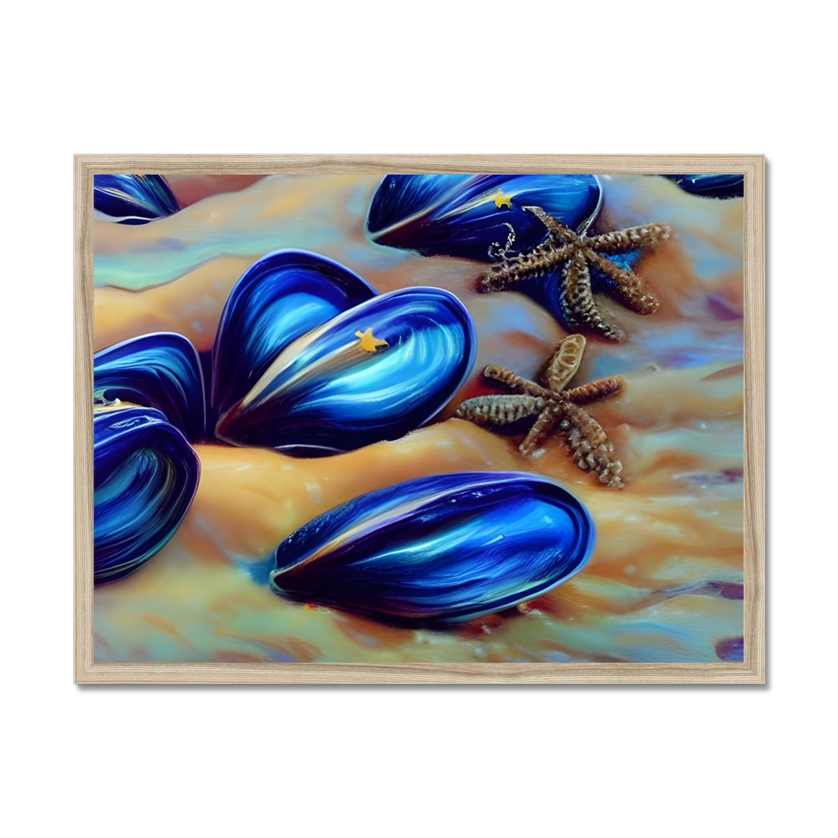 Beautiful Mussles At The Beach Framed Print Prodigi