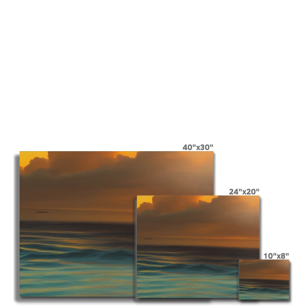 Red Sky Over Turquoise Ocean Canvas Prodigi