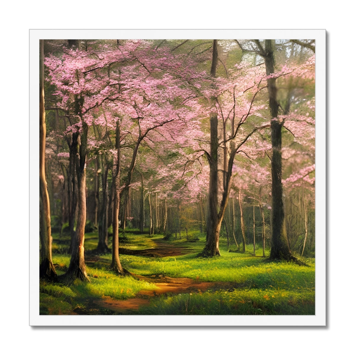 Cherry Blossom in a Forest Framed Print Prodigi