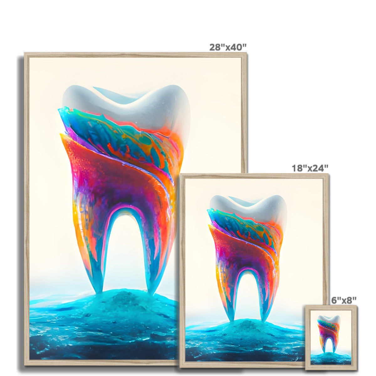 Tooth in Colour Waves Framed Print Prodigi