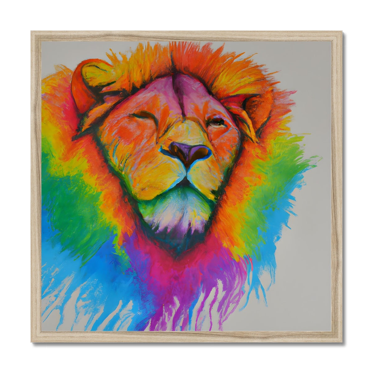 Rainbow Lion Framed Print Prodigi