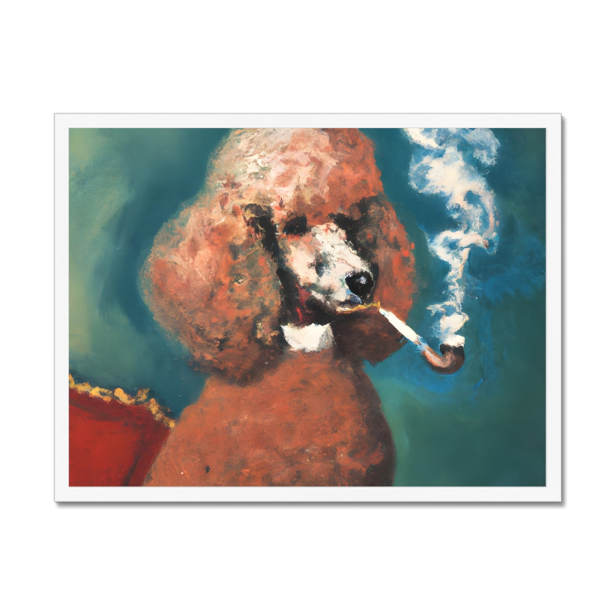 Smoking Poodle Framed Print Prodigi