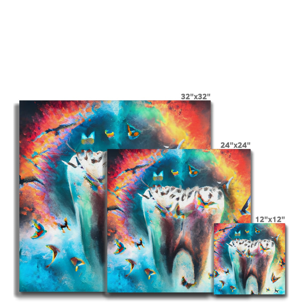 Butterflies excaping from Colour Explosion around a Tooth Canvas Prodigi