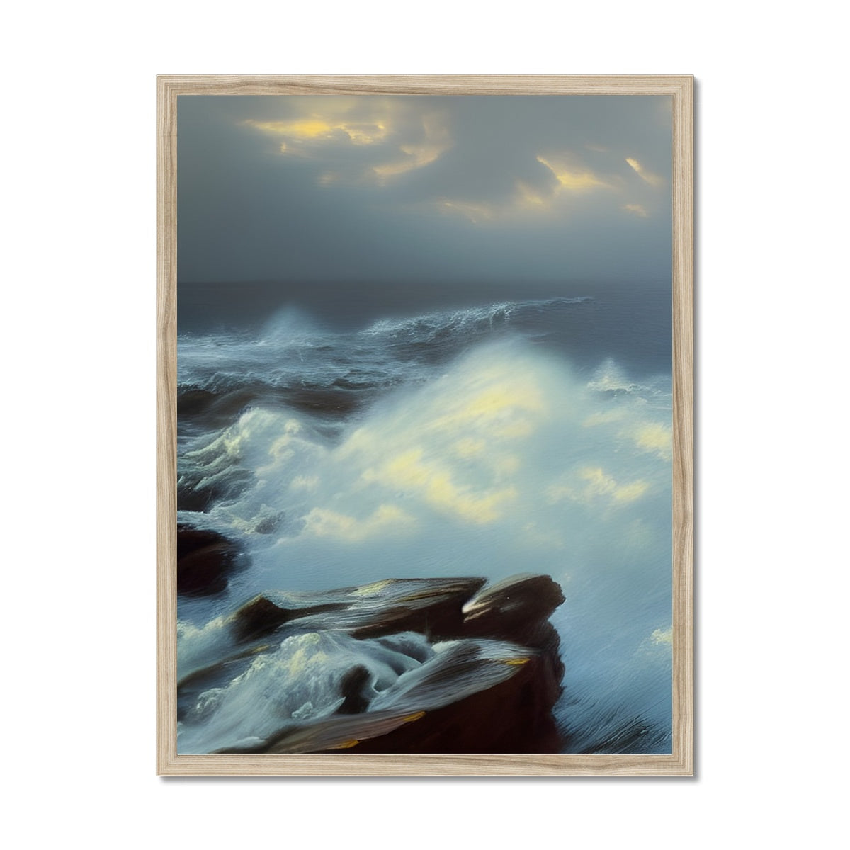 Cliffs Versus  Ocean Framed Print Prodigi