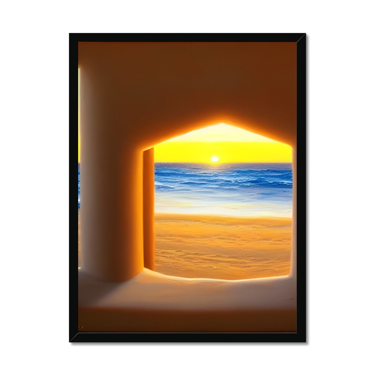 View out of a Sandcastle Framed Print Prodigi