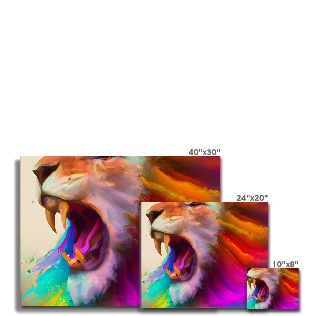 Lion with a Rainbow Mane Canvas Prodigi