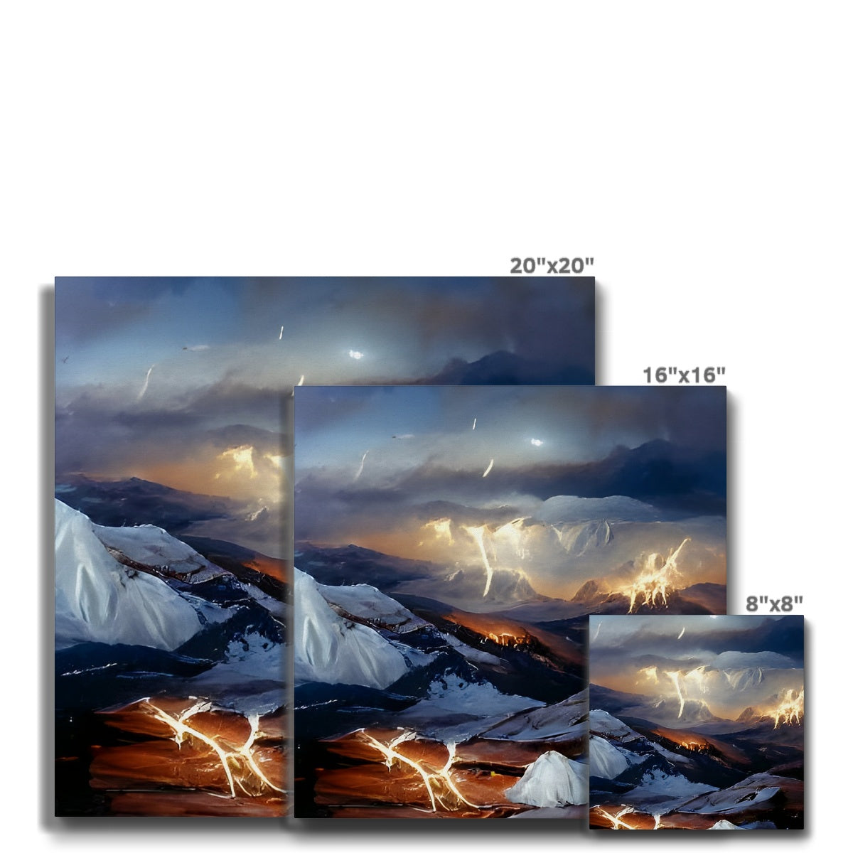 Mountains with Lightning Eco Canvas Prodigi