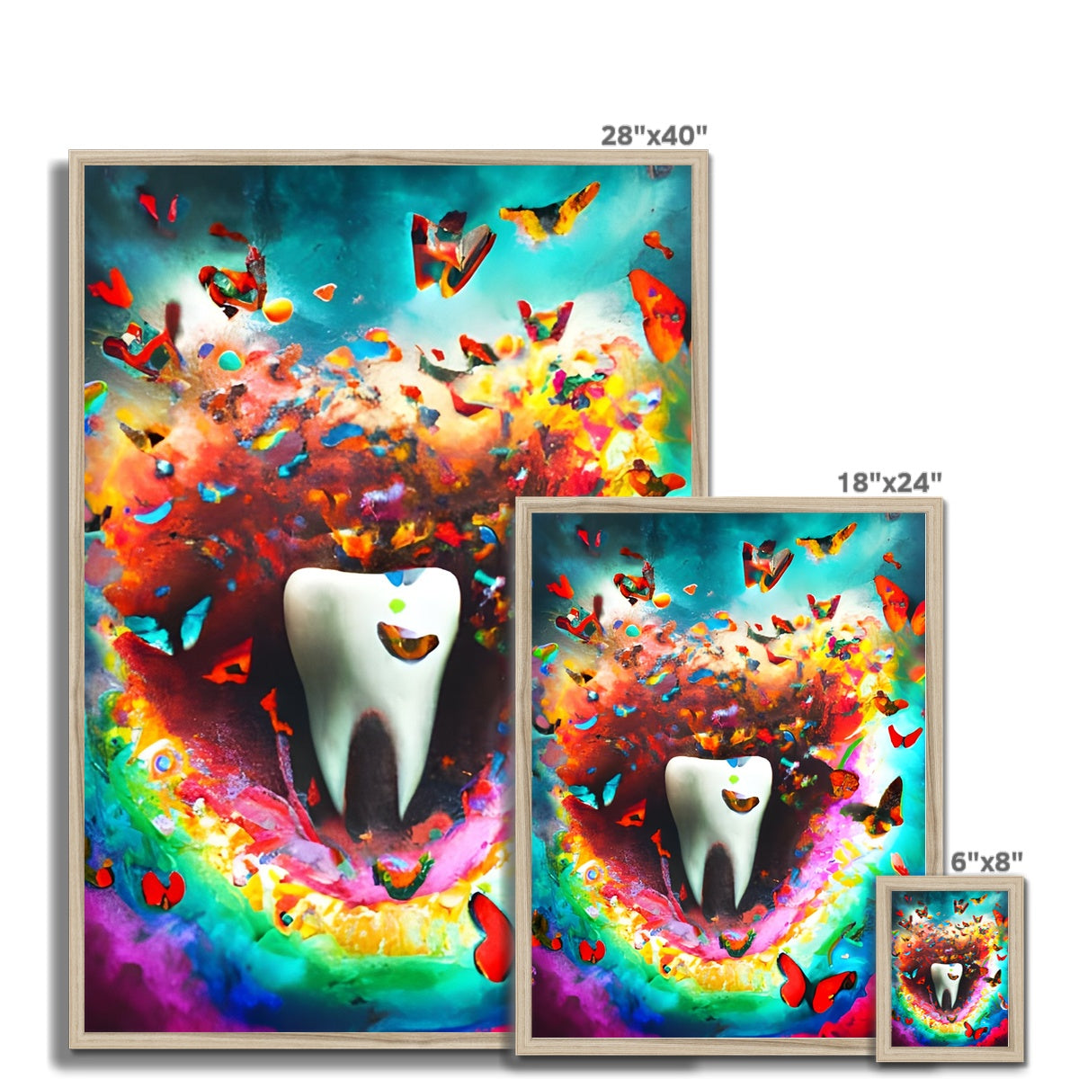 Tooth in Butterfly Storm Framed Print Prodigi