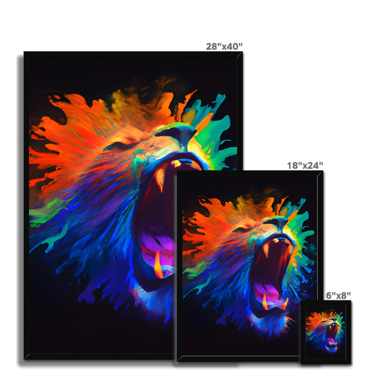 Lions Rainbow Roar Framed Print Prodigi