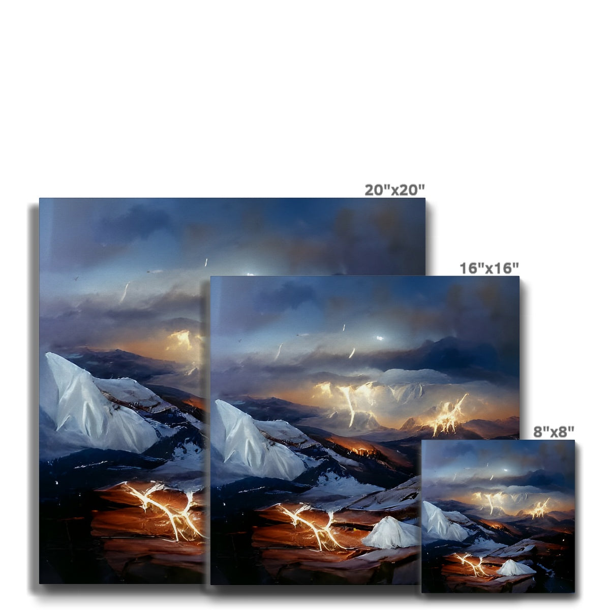 Mountains with Lightning Eco Canvas Prodigi