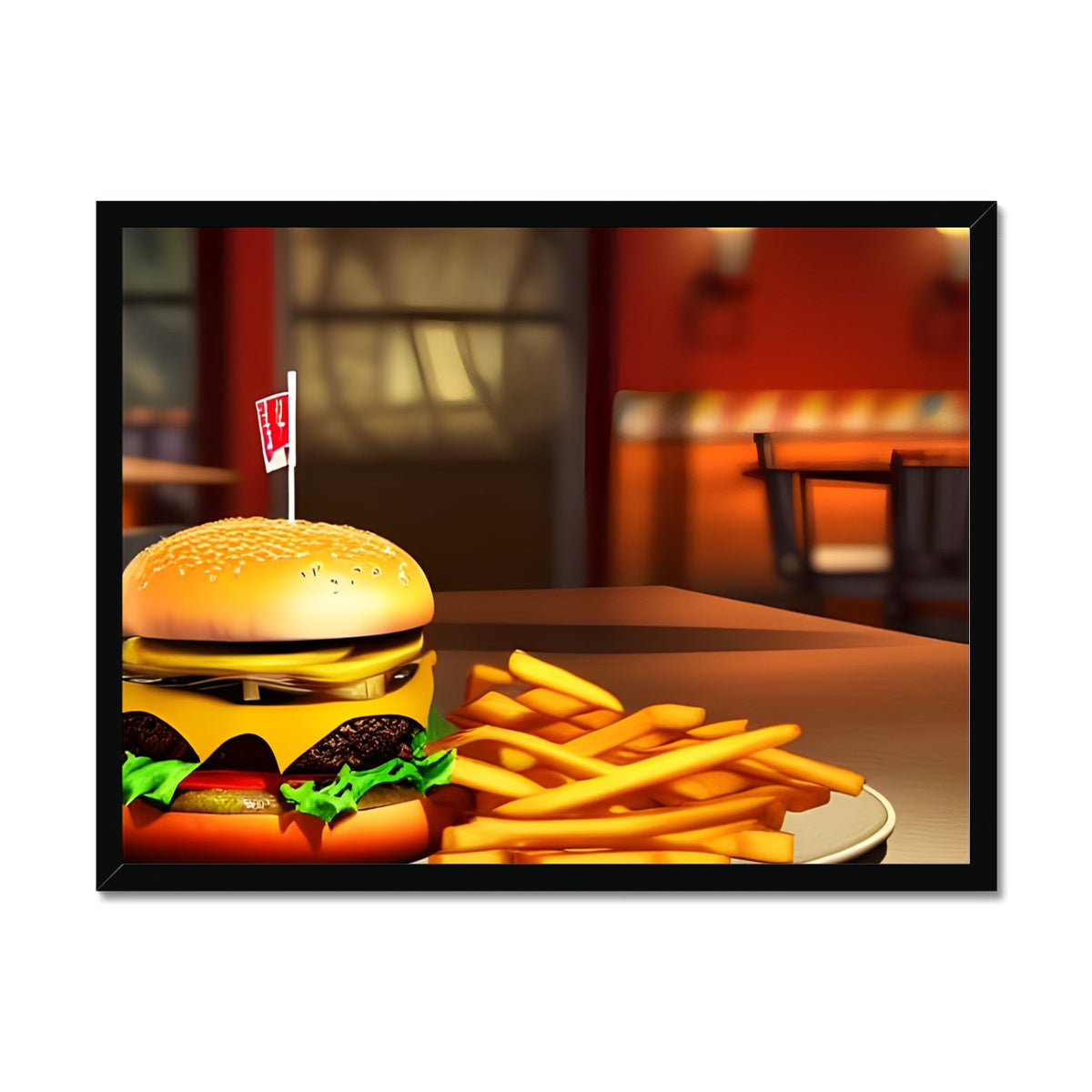 Burger & Fries Combo Framed Print Prodigi