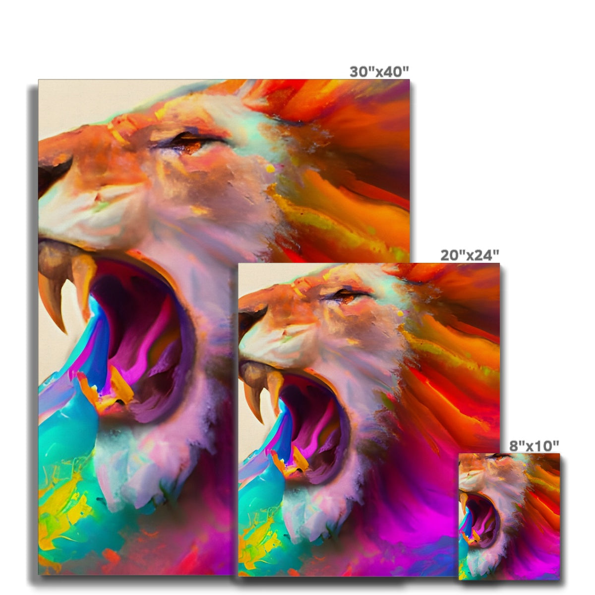 Lion with a Rainbow Mane Canvas Prodigi