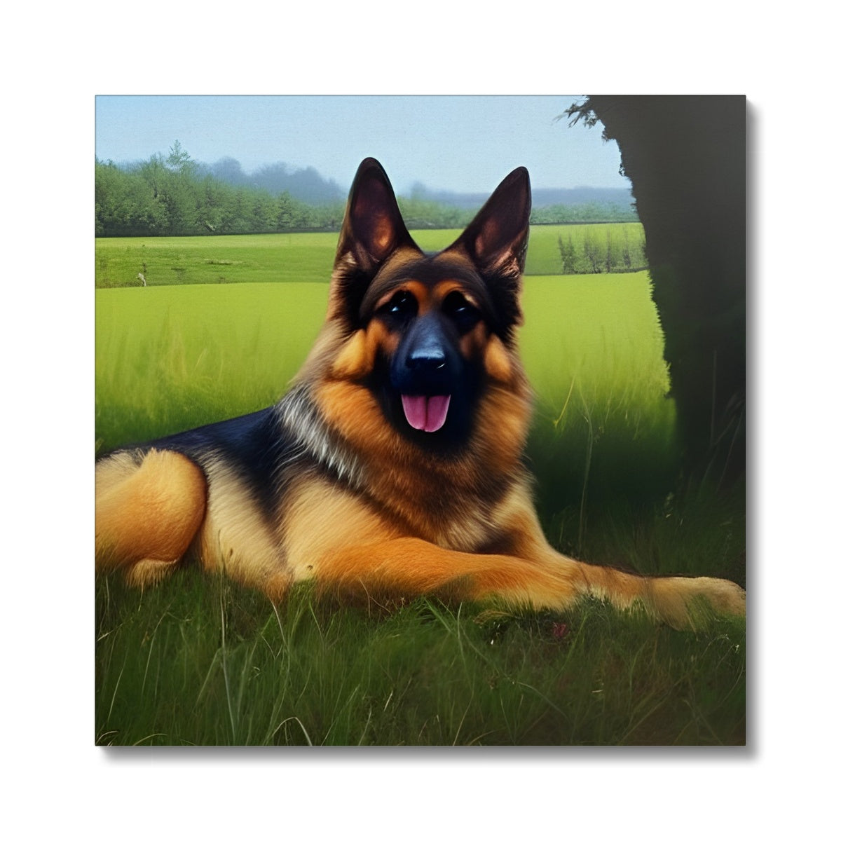 Dog Laying in a Field Canvas Prodigi