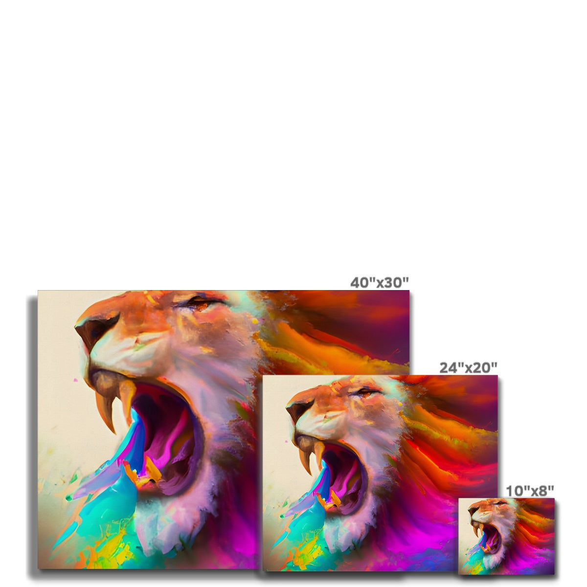 Lion with a Rainbow Mane Canvas Prodigi