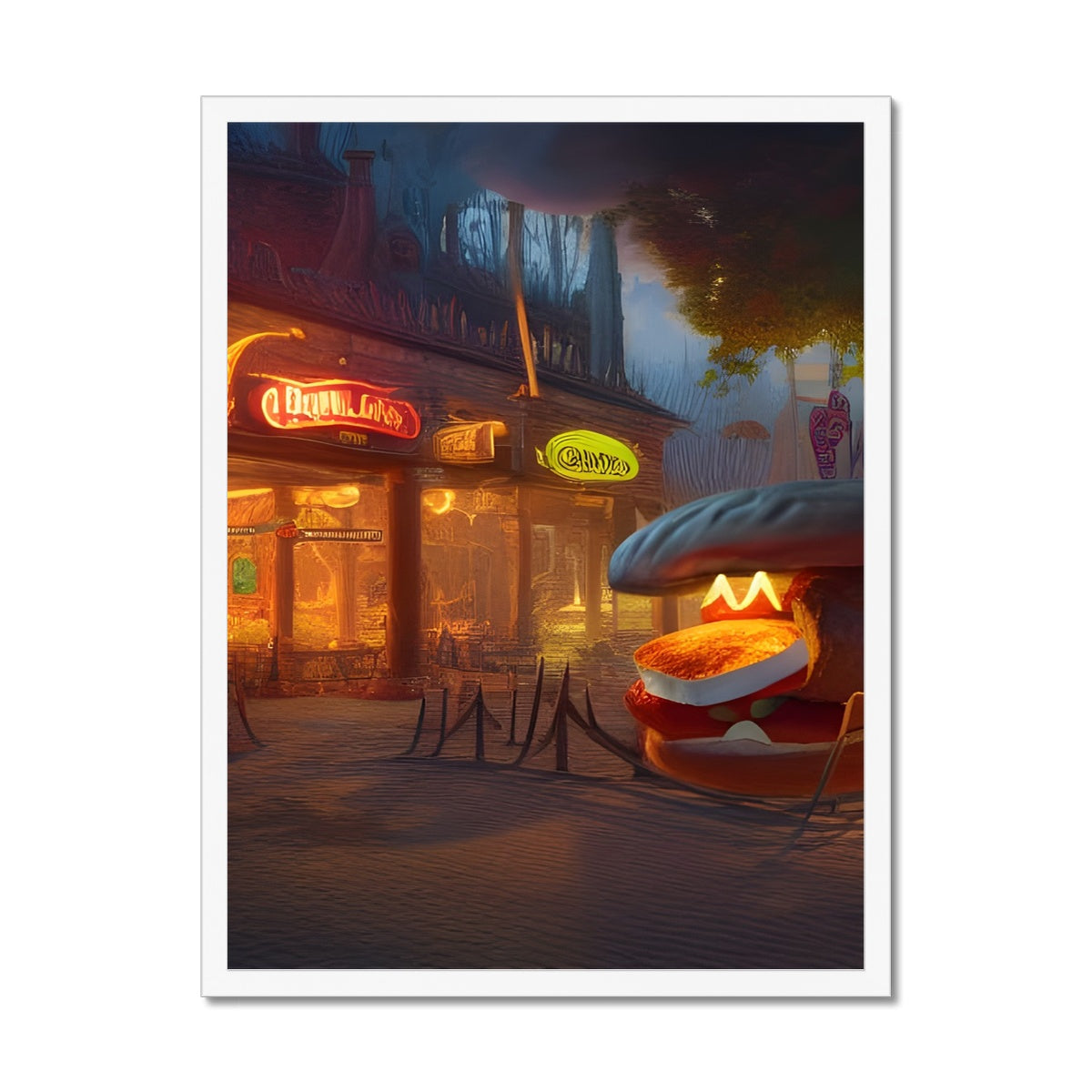 Burger Food Stand Framed Print Prodigi