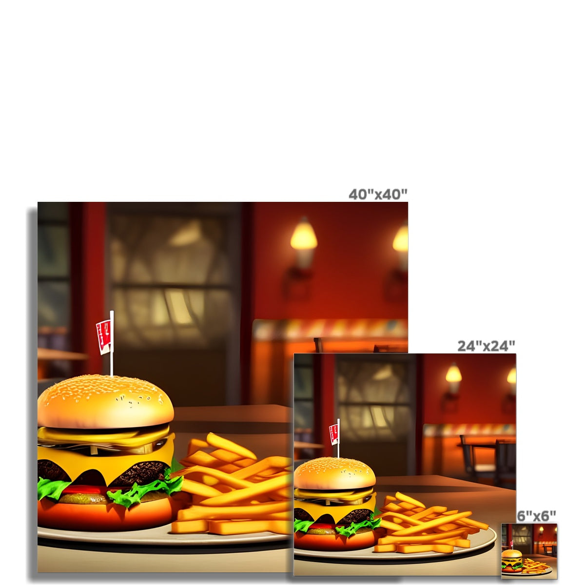 Burger & Fries Combo Fine Art Print Prodigi