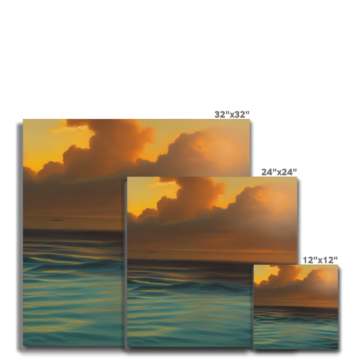 Red Sky Over Turquoise Ocean Canvas Prodigi