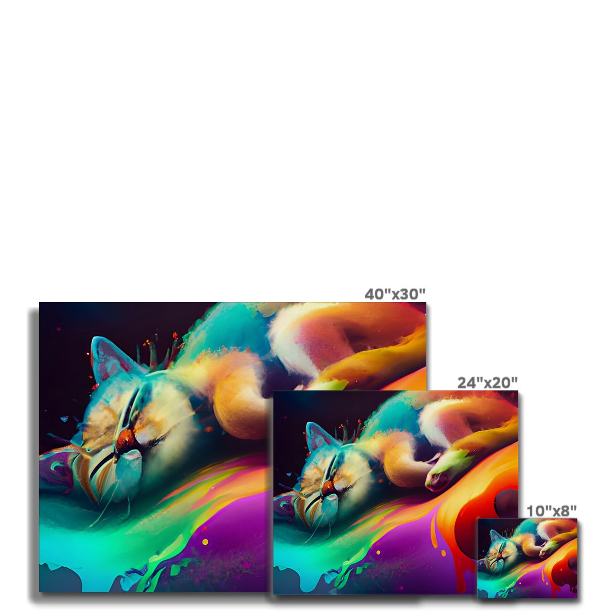 Surfing Lazy Cat Canvas Prodigi