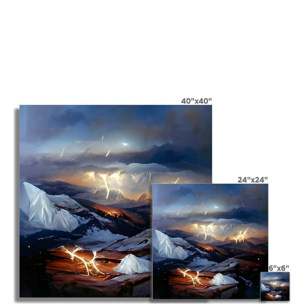 Mountains with Lightning Fine Art Print Prodigi