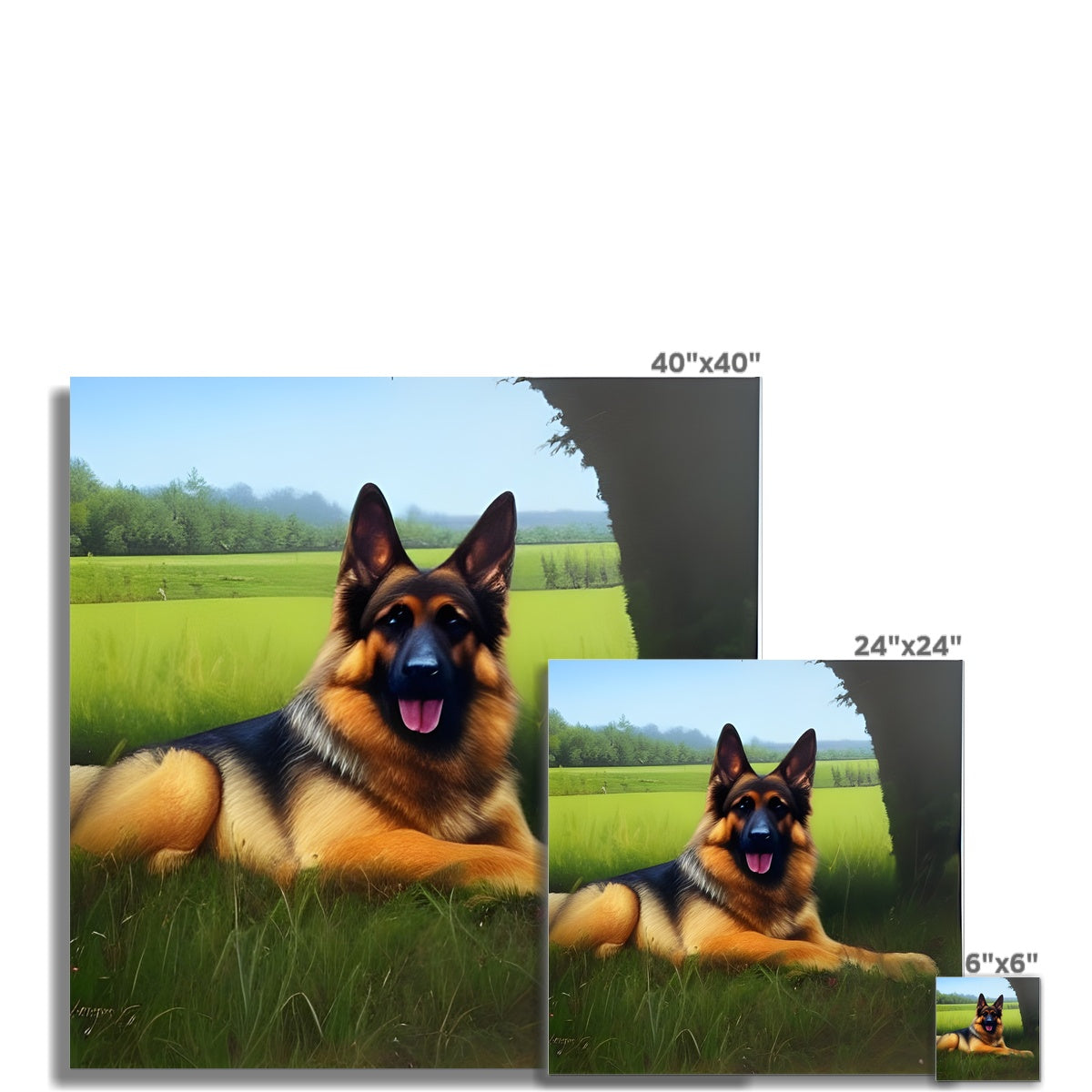 Dog Laying in a Field Fine Art Print Prodigi