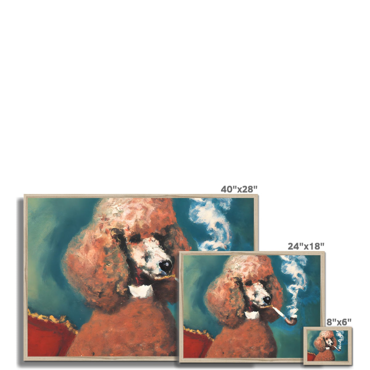 Smoking Poodle Framed Print Prodigi