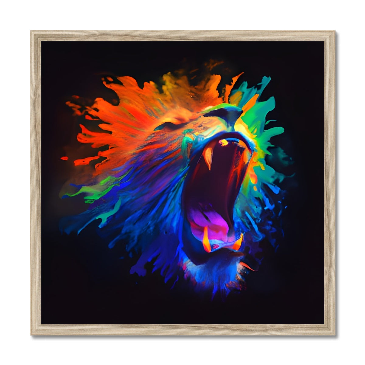 Lions Rainbow Roar Framed Print Prodigi