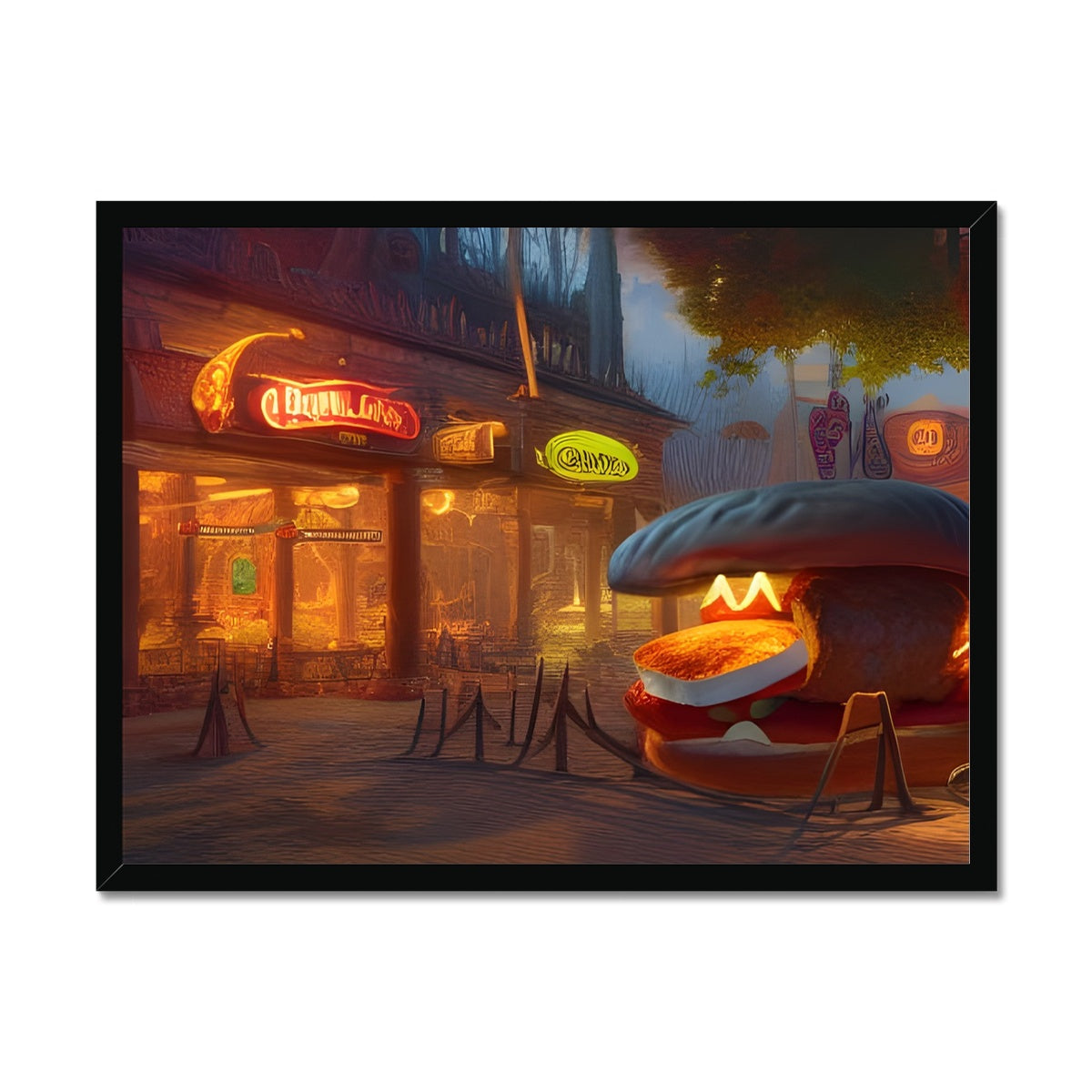 Burger Food Stand Framed Print Prodigi