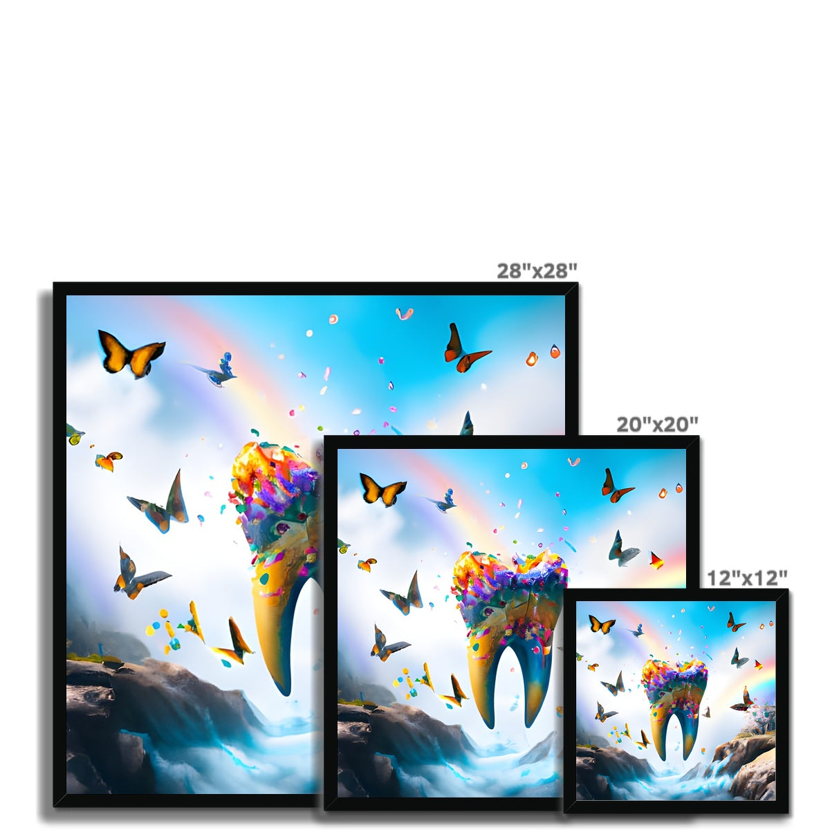 Flying Butterfly Tooth Island Framed Print Prodigi