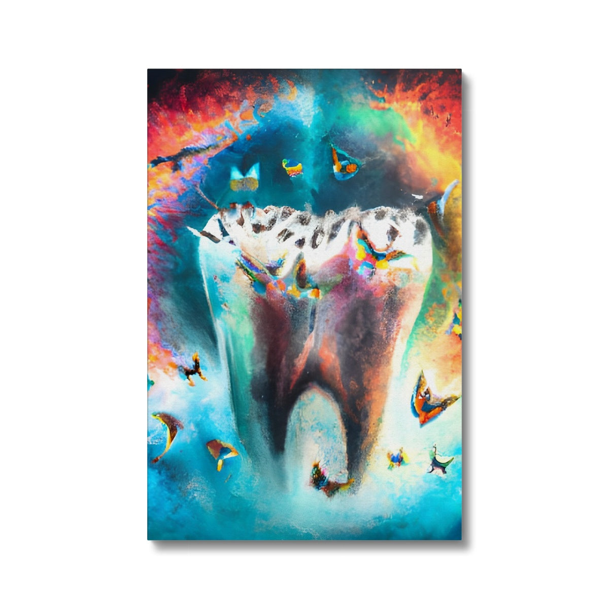 Butterflies excaping from Colour Explosion around a Tooth Eco Canvas Prodigi