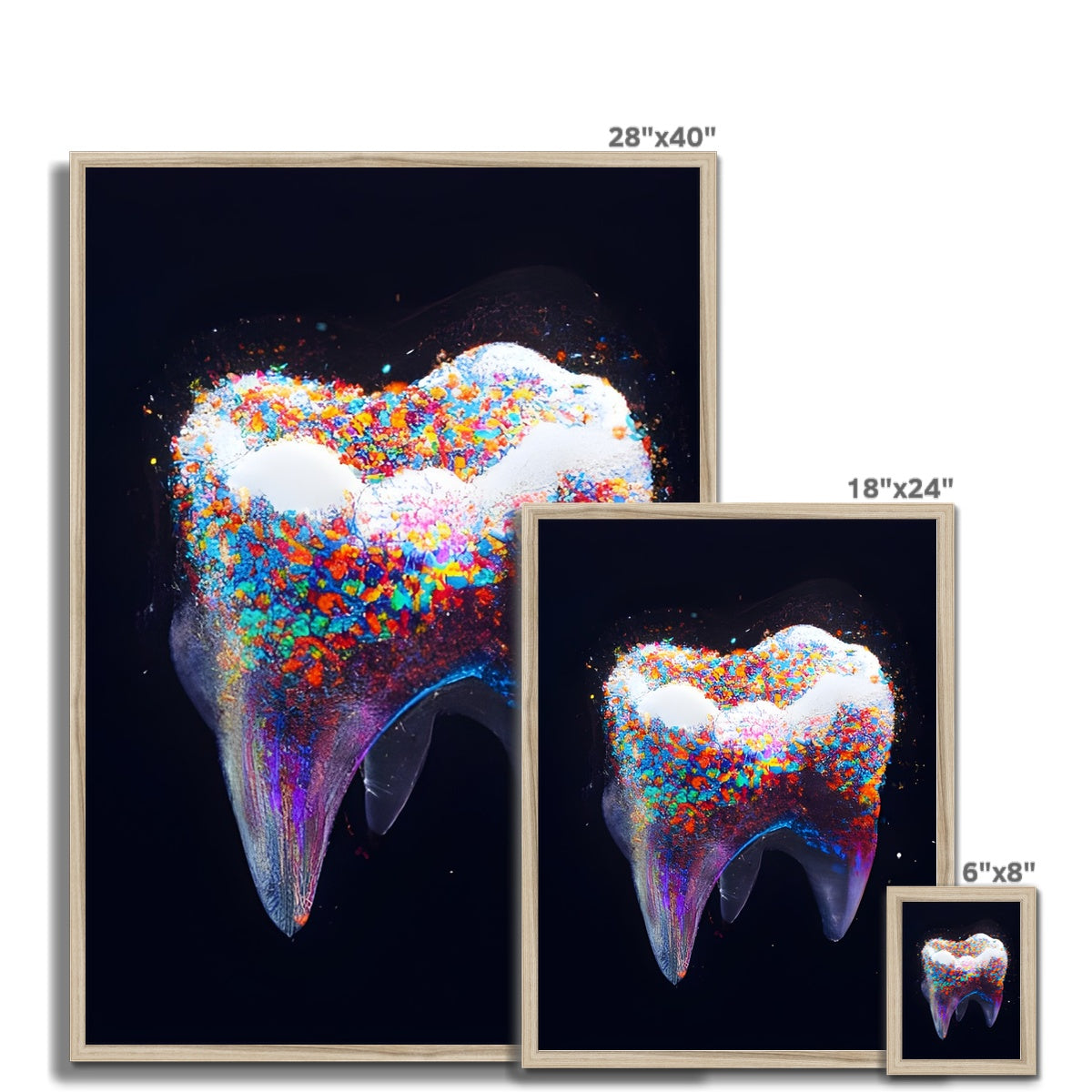 Tooth with Colour Sprinkles Framed Print Prodigi