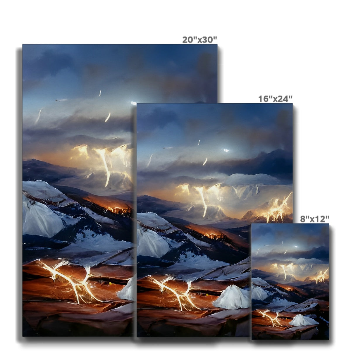 Mountains with Lightning Eco Canvas Prodigi