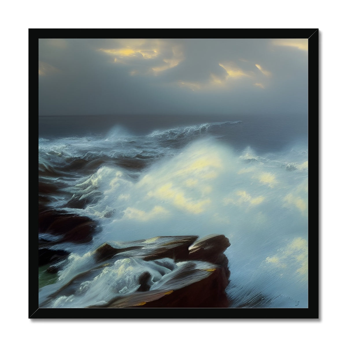 Cliffs Versus  Ocean Framed Print Prodigi