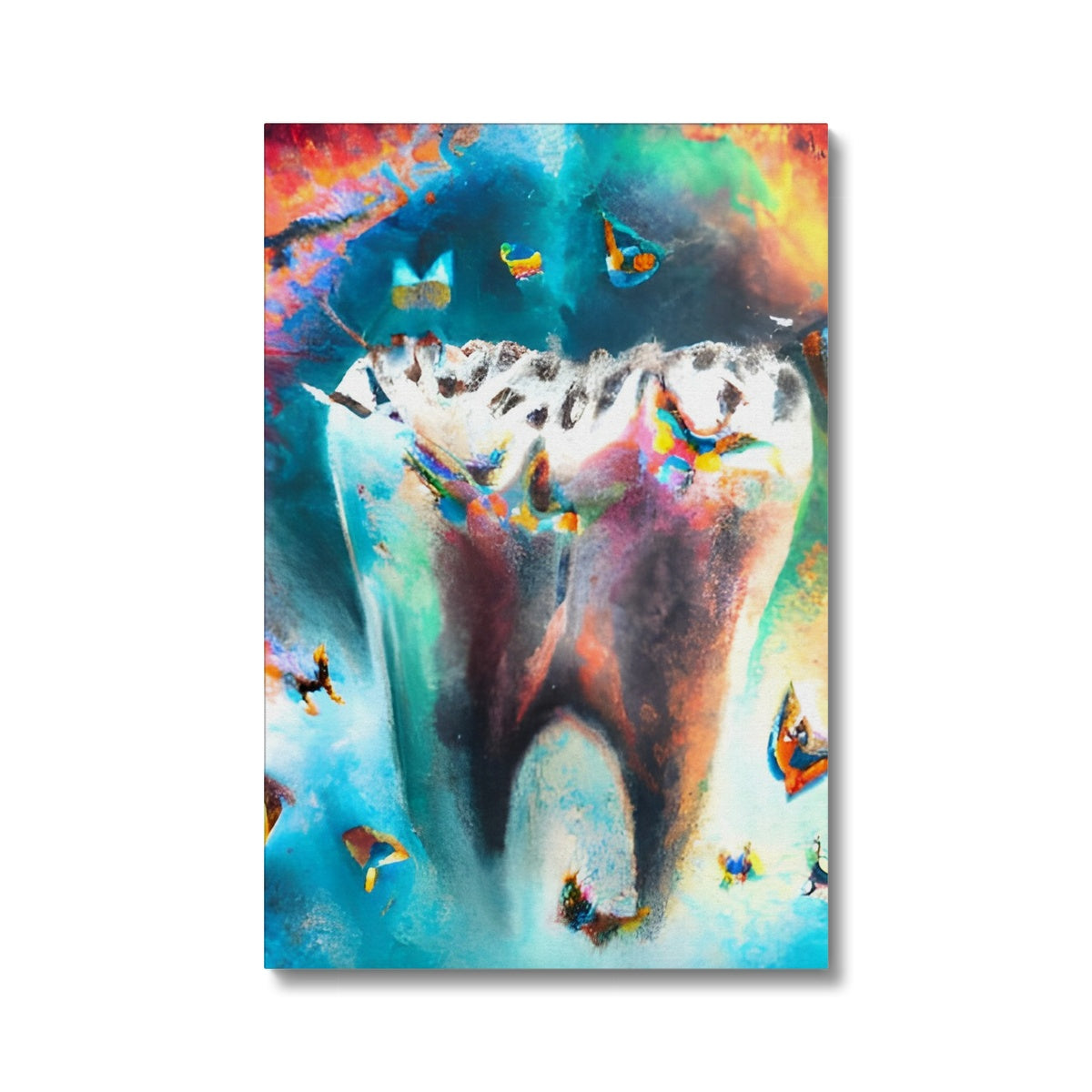 Butterflies excaping from Colour Explosion around a Tooth Eco Canvas Prodigi