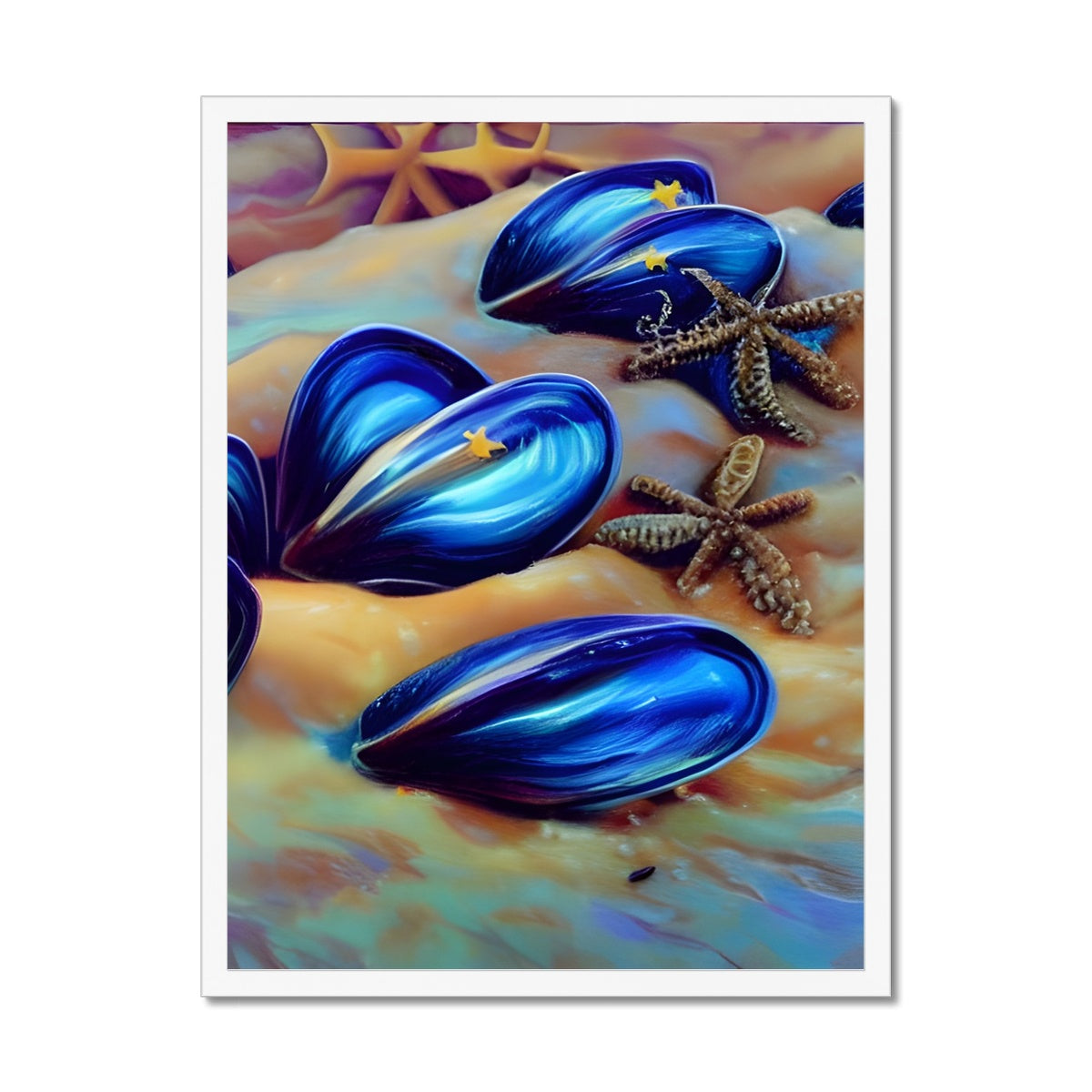 Beautiful Mussles At The Beach Framed Print Prodigi