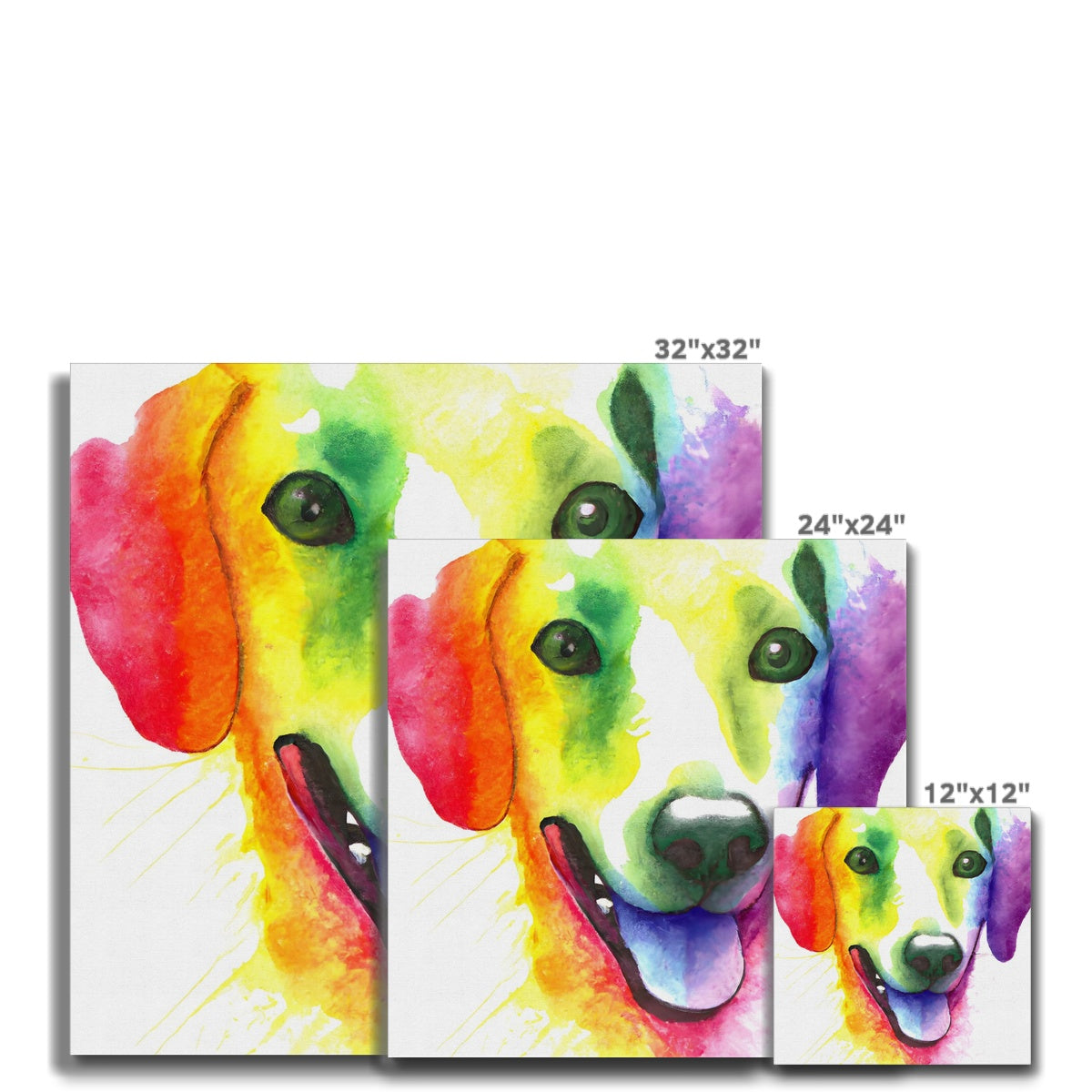 Happy Rainbow Dog Canvas Prodigi