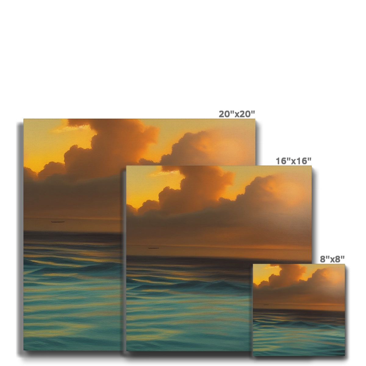 Red Sky Over Turquoise Ocean Eco Canvas Prodigi