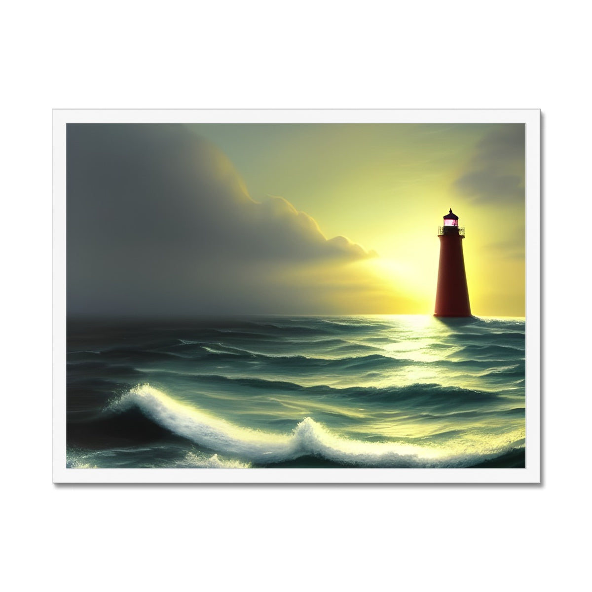 Lighthouse In The Sunset Framed Print Prodigi