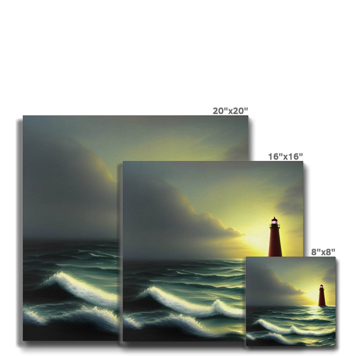 Lighthouse In The Sunset Eco Canvas Prodigi