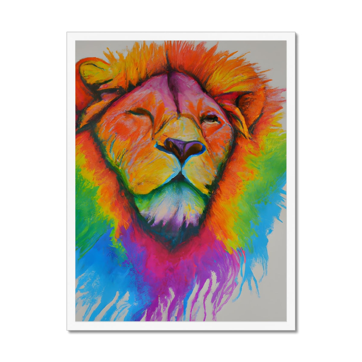 Rainbow Lion Framed Print Prodigi