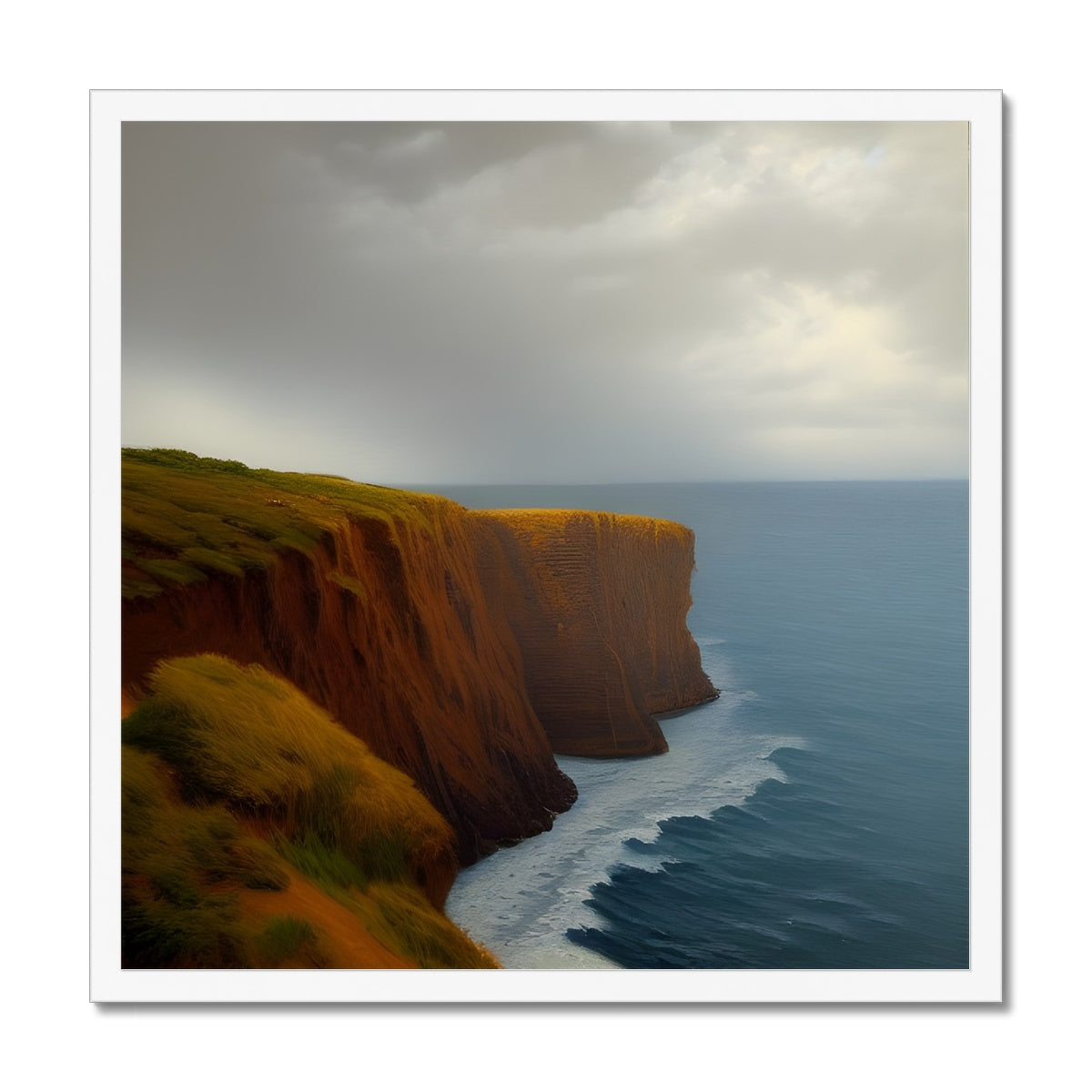 Storm Approaching A Cliff Framed Print Prodigi