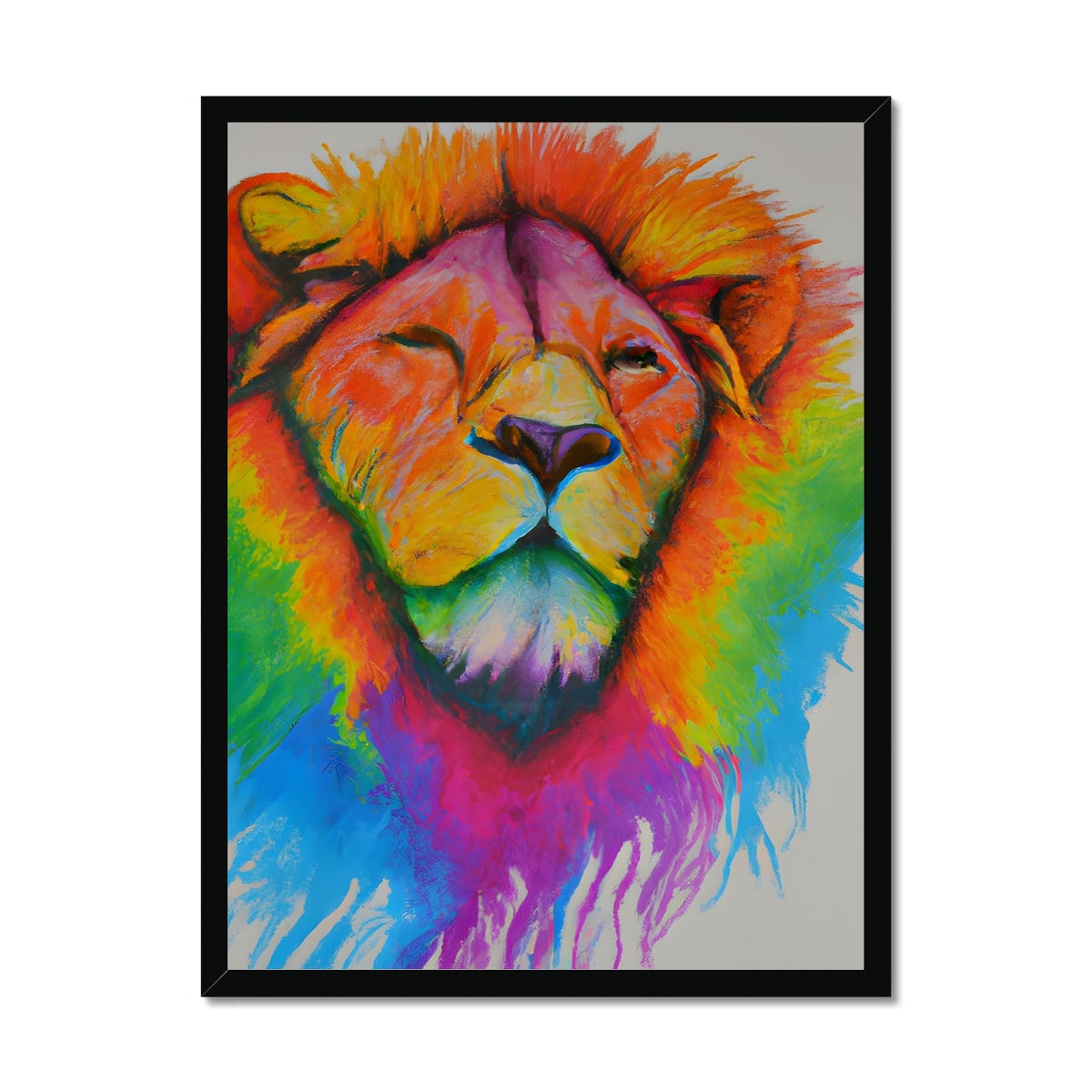 Rainbow Lion Framed Print Prodigi