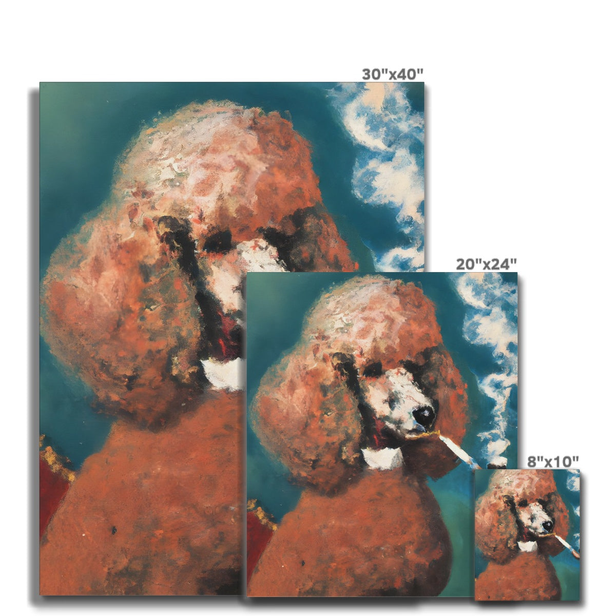 Smoking Poodle Canvas Prodigi