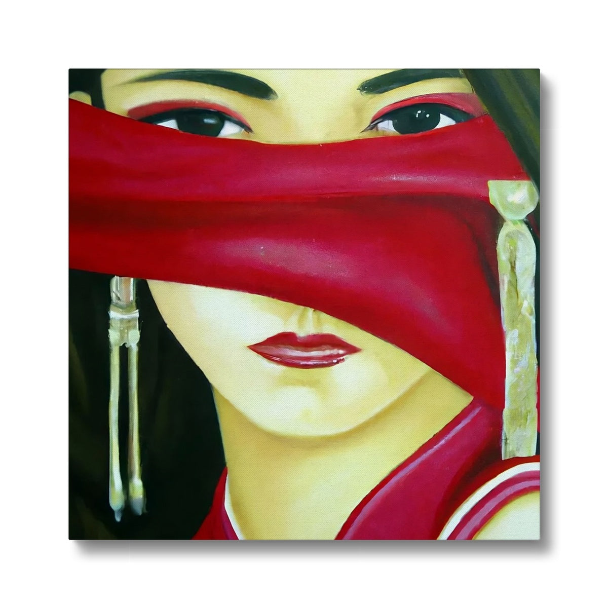 Women behind a Red Cloth Eco Canvas Prodigi