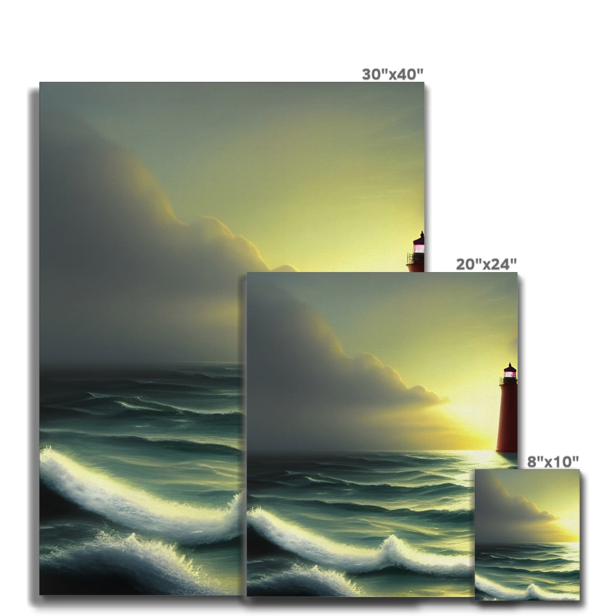 Lighthouse In The Sunset Canvas Prodigi