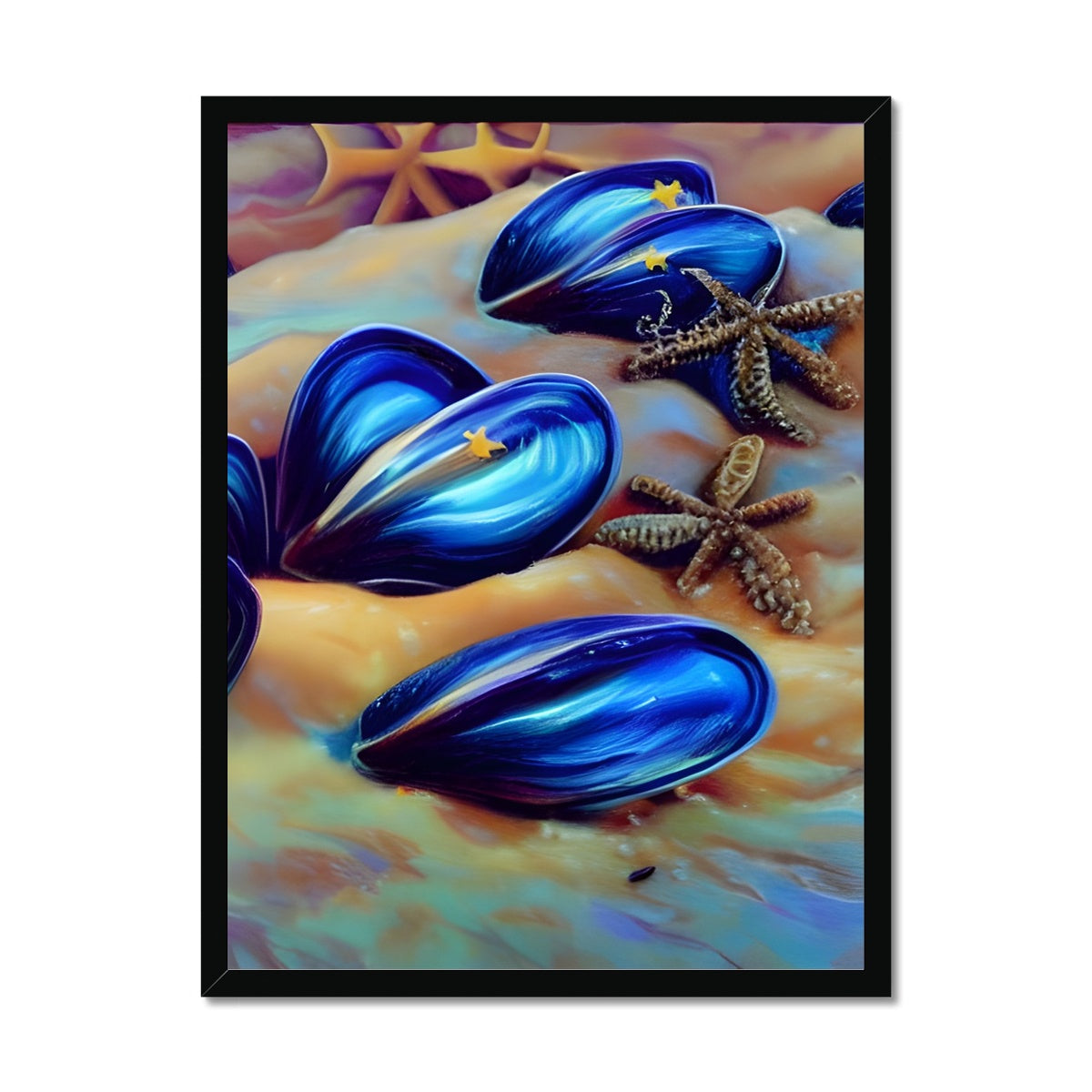 Beautiful Mussles At The Beach Framed Print Prodigi