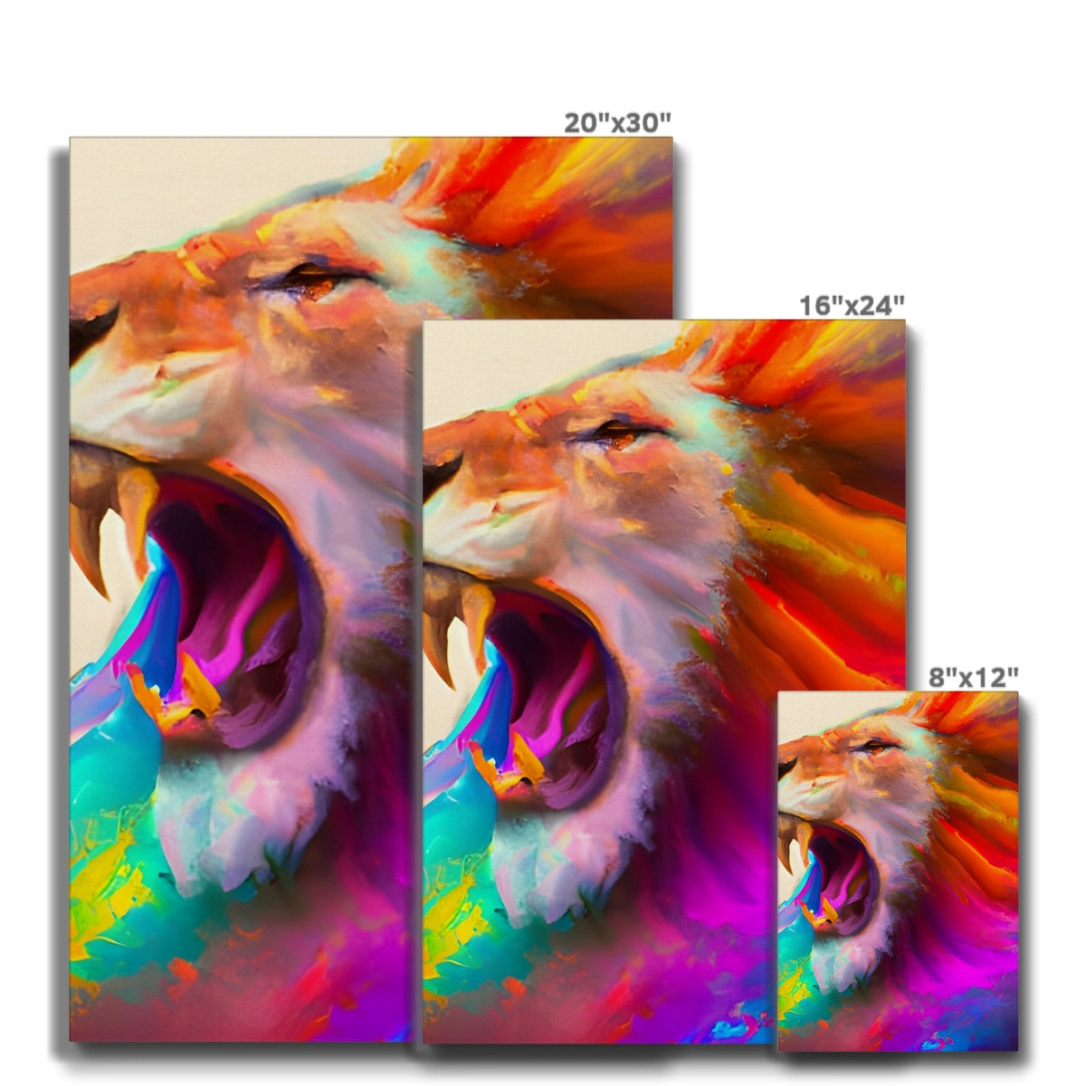 Lion with a Rainbow Mane Eco Canvas Prodigi