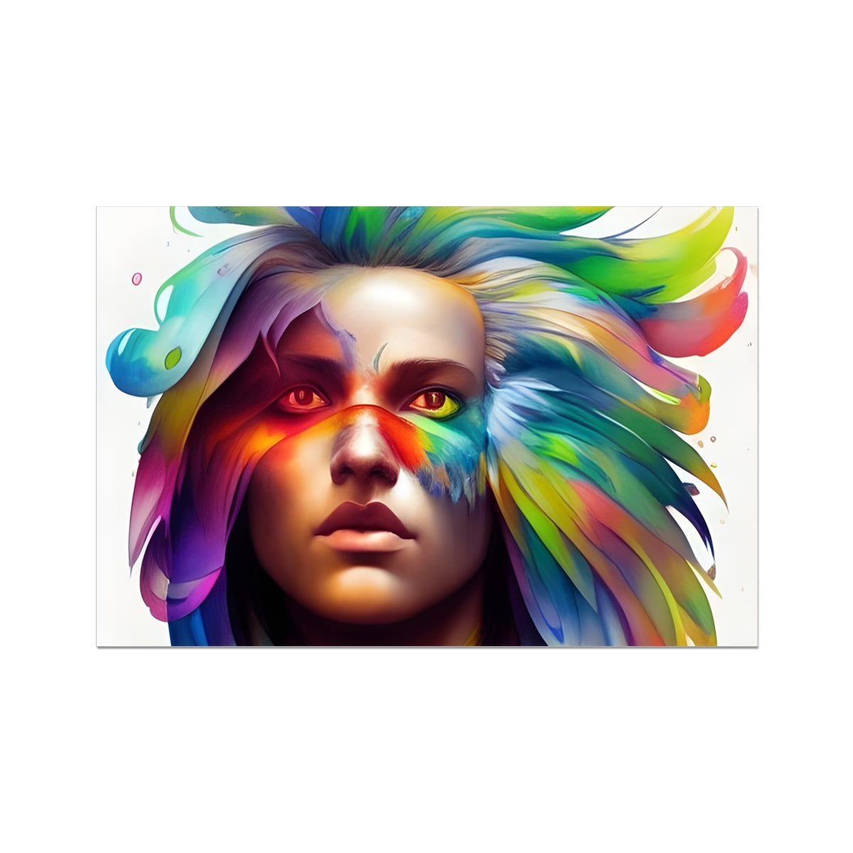 Women Rainbow Eagle Head Fine Art Print Prodigi